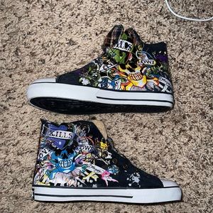 Brand new Sherpa Lined Plaid Ed Hardy Hightops - perfect condition, still in box
